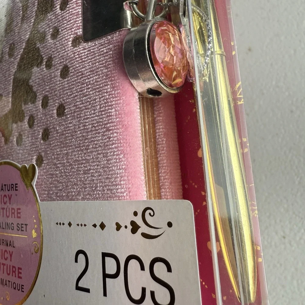 Make It Real Juicy Couture Velvet Locking Journal Set Crown Pen - Y2K Room Decor